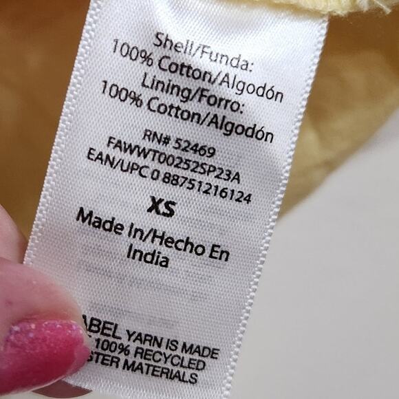 Free Assembly 3/4 Sleeve Square Neck Top Peplum Hem Cadmium Yellow Plaid Size XS - Picture 9 of 10